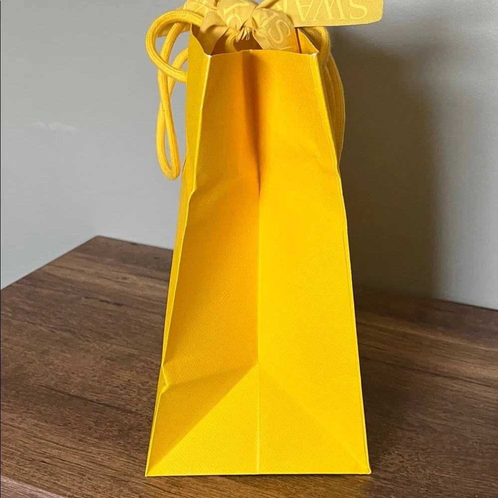 Swarovski Bright Yellow Embossed Gift Bag with Rope Handles and Bow